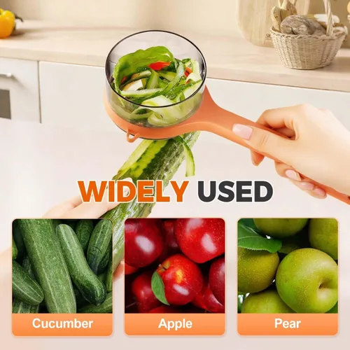 Miniatura 4 de Pelador de Verduras con Contenedor, 2025 Nuevo con Caja de Almacenamiento Cocina Pelador Especial de Frutas, Herramienta Multifuncional 2 en 1