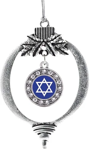 Miniatura 224 de Inspired Silver - Twin One - Adorno festivo de Navidad de plata - Adorno festivo de árbol de Navidad con dije de círculo y circonita cúbica