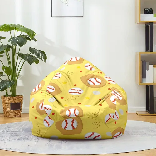 Miniatura 11 de Lukery Puf de almacenamiento de animales de peluche 3D para niños y adultos, puf rellenable (sin relleno) para sala de estar, sofá perezoso lavable