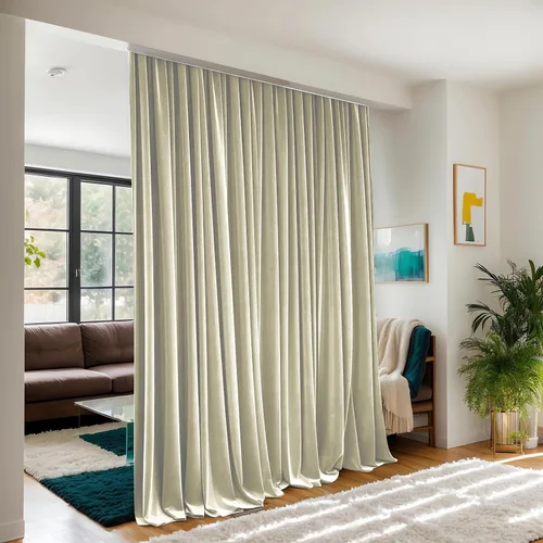 Miniatura 16 de Cortinas opacas de terciopelo beige para dormitorio de 52 x 72 pulgadas de largo, juego de 2 paneles - Cortinas con bloqueo de luz UV y reducción