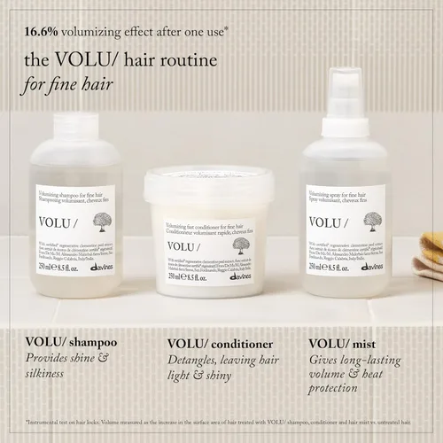 Miniatura 8 de Davines VOLU/Shampoo, Volumizing Cleanser for Fine or Limp Hair - Gentle Root Lifting Formula for Lasting Body & Lightness - Turnip Root Extract