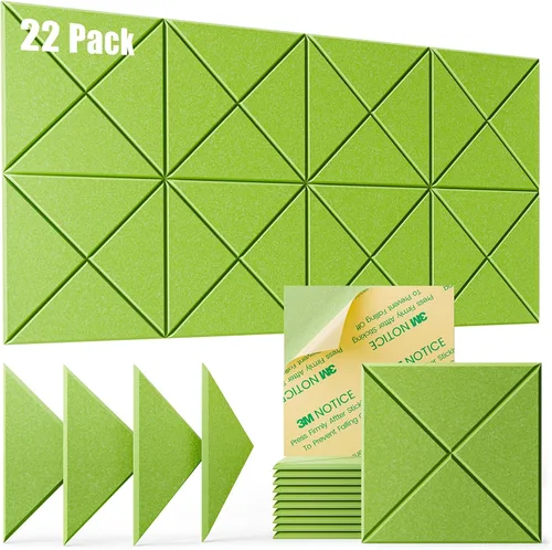 Miniatura 7 de Paquete de 22 paneles acústicos autoadhesivos, 12"X 12"X 0.4" paneles de espuma insonorizante, paneles de pared insonorizados de alta densidad