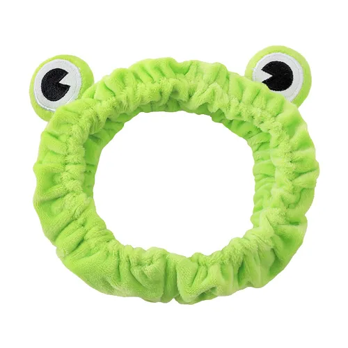 Hwotcwot Diadema de maquillaje de ojo de rana, banda elástica para el cabello para lavado facial y aplicación de maquillaje