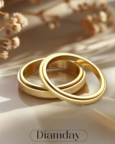 Miniatura 2 de Diamday Anillos antiestrés para mujeres y hombres – Anillo giratorio de acero inoxidable de 2/4 para aliviar la ansiedad y el estrés, con purpurina