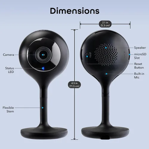 Miniatura 9 de Geeni Look 2K 4MP Cámara de seguridad inteligente para interiores – 1440p Ultra HD WiFi Monitor para mascotas y bebés con audio de 2 vías, zonas