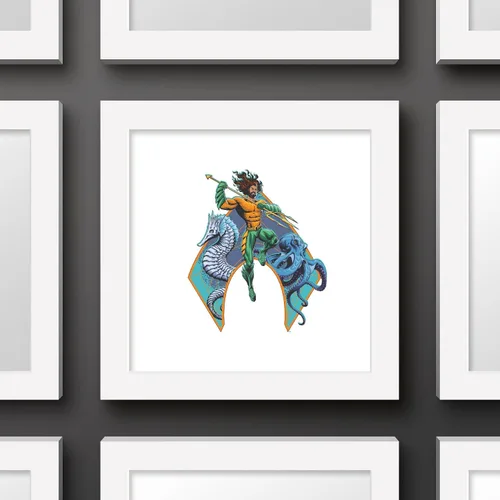 Miniatura 2 de Trends International Gallery Pops DC Comics Movie Aquaman y el Reino Perdido - Póster gráfico de pared con emblema de Aquaman, 12.00 x 12.00 Versión