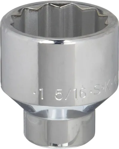SK Professional Tools 40142 - Enchufe de acero forjado en frío con acabado SuperKrome, de 12 puntos, 1-5/16 pulgadas, acero forjado en frío con