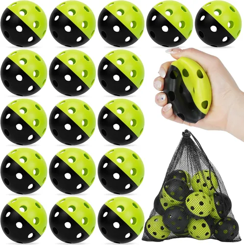 Miniatura 9 de Coopay Paquete de 18/36 pelotas de práctica de béisbol, bolas de entrenamiento de plástico, bolas de softball huecas ligeras para golpe