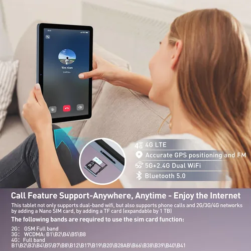 Miniatura 3 de DOMATON Tabletas, tableta Android de 10.1 pulgadas con 14 GB de RAM 128 GB ROM 1280 * 800 pantalla Incell, procesador octa-core batería de 7000 mAh