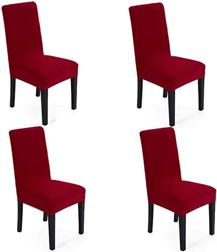 Miniatura 23 de Funda protectora de tela de elastano elástica extraíble y lavable para silla de comedor (color aguamarina, 6)