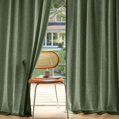 Miniatura 28 de MIULEE 2 paneles de cortinas de lino de privacidad que no se transparentan, cortinas filtrantes de luz, cortinas texturizadas con pestaña trasera