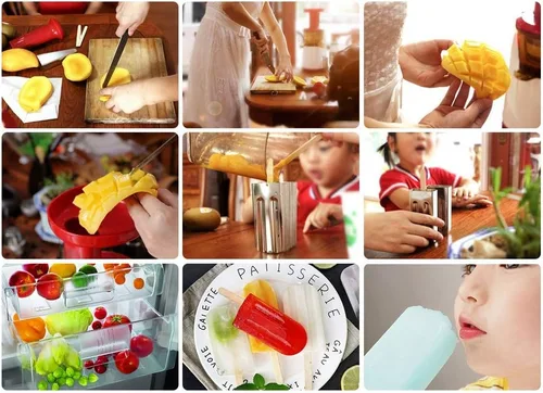 Miniatura 3 de 6PCS Stainless Steel Ice Lolly Mould, Fast Freezing Ice Cream Makers with Metal Stick Holder, Kitchen Tools