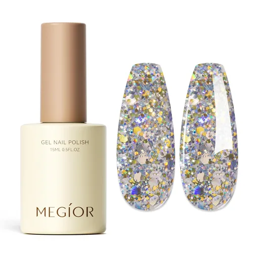 Miniatura 89 de MEGIOR Esmalte de uñas de gel blanco de 0.5 fl oz, color blanco antiguo, secado con luz UV, esmalte de gel francés, arte de uñas, salón de manicura