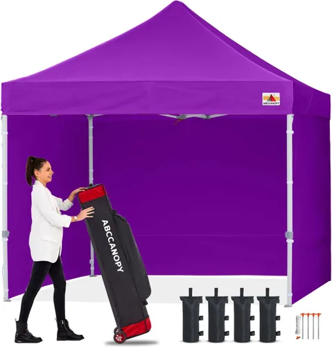 Miniatura 21 de Abccanopy - Toldo de 10 x 10 pies, con paredes laterales, sombra instantánea, con bolsa con ruedas para guardarlo. Incluye 4 bolsas de lastre, Azul