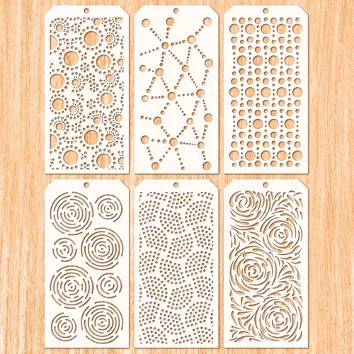 6 plantillas decorativas para bricolaje, plantillas geométricas reutilizables para pintura, plantillas de dibujo artístico, plantillas de cara para