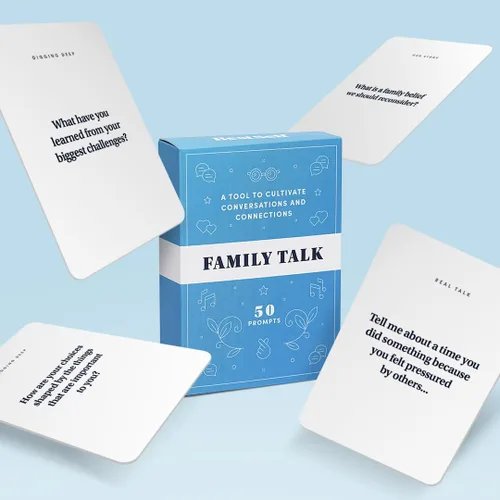 Miniatura 2 de BestSelf - Baraja de conversación familiar - Juego de 50 cartas para noche de juegos familiares, divertido y atractivo juego familiar para niños