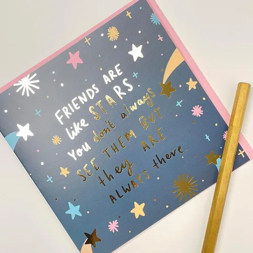 Miniatura 3 de Old English Co. - Tarjeta de felicitación con texto en inglés «Friends Are Like Stars» – Tarjeta de feliz cumpleaños para mejor amiga – Tarjeta