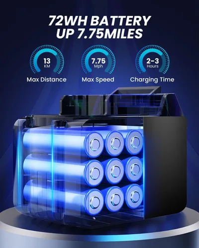 Miniatura 4 de Gyroor Scooter de equilibrio automático G13 todo terreno con luces LED, autoequilibrio todoterreno con Bluetooth para niños de 6 a 12 años y Azul