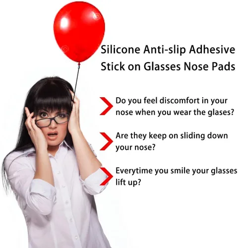 Junsika Almohadillas para la nariz para gafas, almohadillas adhesivas de silicona suave para anteojos, antideslizantes, para cámara de aire,