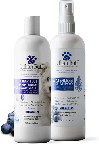 Miniatura 11 de Lillian Ruff PRO Formula Berry Blue Brightening Champú para mascotas – Champú blanqueador profesional ultrahidratante para perros, potenciador