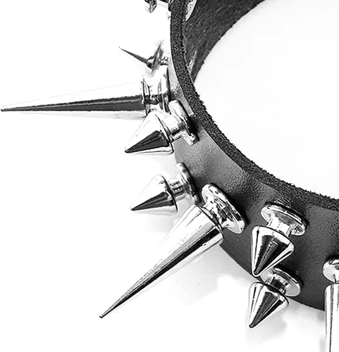 Miniatura 6 de Eigso Un par de pulseras punk clásicas de piel sintética SteamPunk para hombres y mujeres