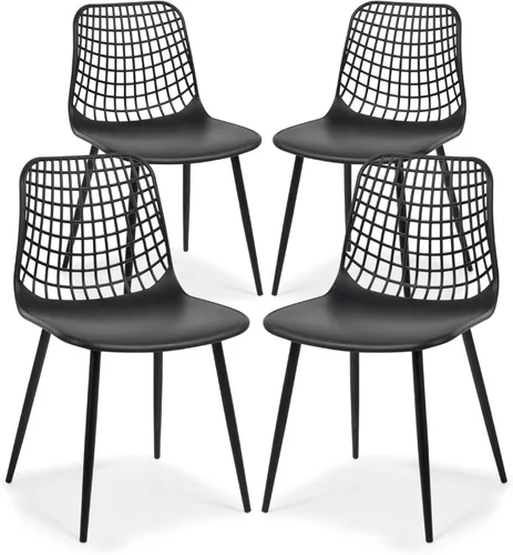 Miniatura 20 de Poly & BARK Isla - Juego de 4 sillas de cocina modernas, sillas de comedor de plástico con patas de metal, montaje rápido, sillas simples de café