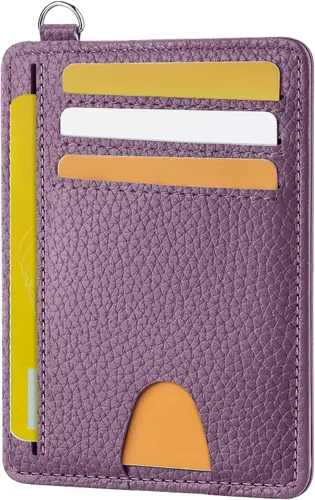 Miniatura 27 de Mayski Cartera delgada minimalista, soporte para tarjetas de crédito para mujeres y hombres, estuches para tarjetas con bloqueo RFID en el bolsillo