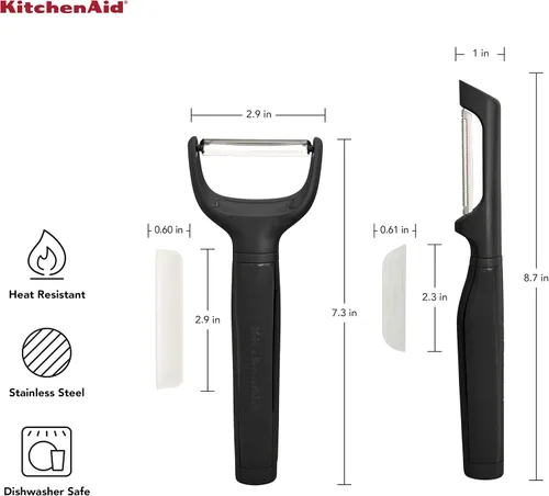 Miniatura 2 de KitchenAid Universal Euro Y Pelador, Juego De 2, Negro