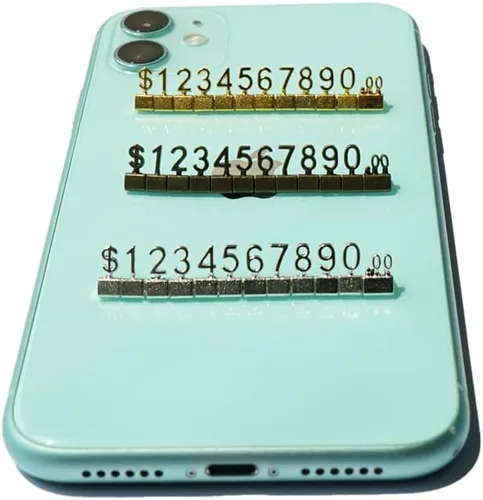 Miniatura 6 de 10 juegos de cubos de precio, bloques de números, etiqueta de precio de metal para exhibición de joyas, soporte de mostrador, montaje ajustable