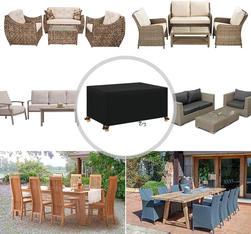 Miniatura 4 de Fundas para muebles de patio, impermeables, para exteriores, tela Oxford 600D, fundas de sofá rectangulares, resistentes a la intemperie