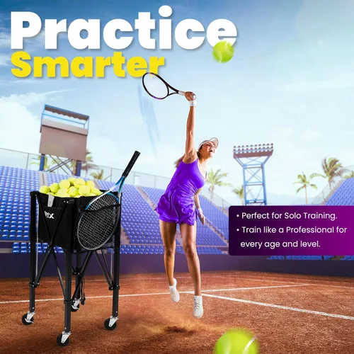 Miniatura 5 de Carrito de pelotas de tenis Tolva de pelota de pickleball Capacidad de 150 pelotas Múltiples bolsillos de almacenamiento Bolsa de transporte