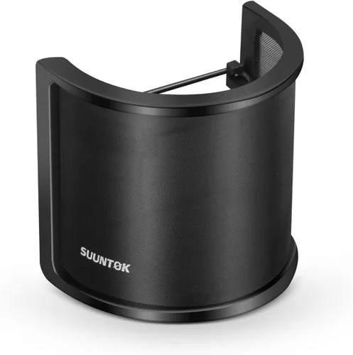 SUUNTOK Filtro Pop de micrófono de alto rendimiento mejorado, filtro Pop ideal para sesiones de grabación de micrófono y transmisión (acero