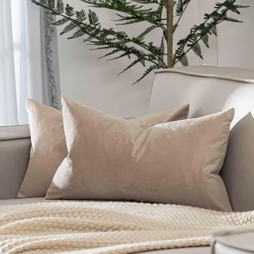 Miniatura 67 de Juspurbet - Juego de 2 fundas decorativas de terciopelo para cojines, fundas suaves para sofá, cama o sillón con cremallera oculta, para sala