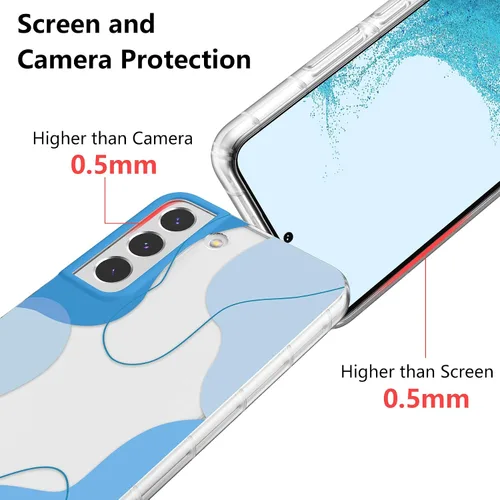 Miniatura 3 de DEFBSC Funda compatible con Samsung Galaxy S22, diseño artístico de forma suave con funda protectora de parachoques incorporada, bonita funda