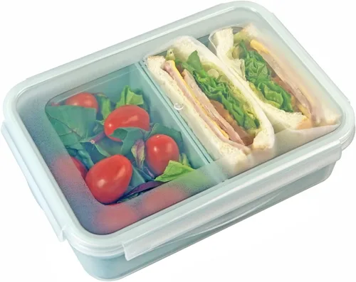 Miniatura 8 de carrotez Recipientes de almacenamiento de alimentos con 2 compartimentos removibles, recipientes para bocadillos con tapas herméticas, control
