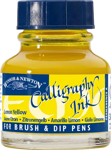 Miniatura 15 de Winsor & Newton Botella de tinta para caligrafía Amarillo Ocre