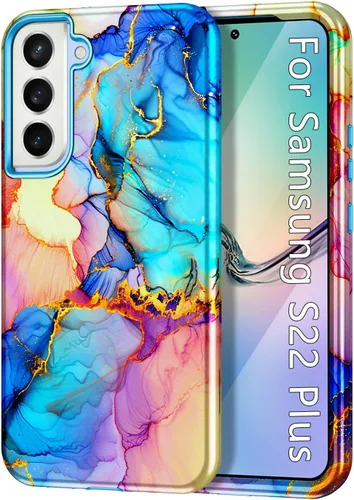 Miniatura 15 de Btscase Funda para Samsung Galaxy S22 Plus 5G, Patrón de Mármol 3 en 1 Resistente Uso Rudo a Prueba de Golpes Cuerpo Completo Rugosa PC Dura +
