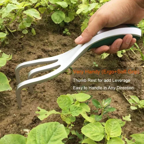 Miniatura 3 de Cultivador de mano de jardín con garra ancha, rastrillo de mano para desmalezar y tornear el suelo, herramienta para raspar afloja la tierra y raspa
