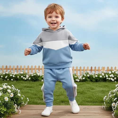 Miniatura 273 de Conjunto de ropa de otoño e invierno para bebé y niño, sudadera larga con capucha y pantalones para niños pequeños, 6, 12, 18, 24 meses, 2T