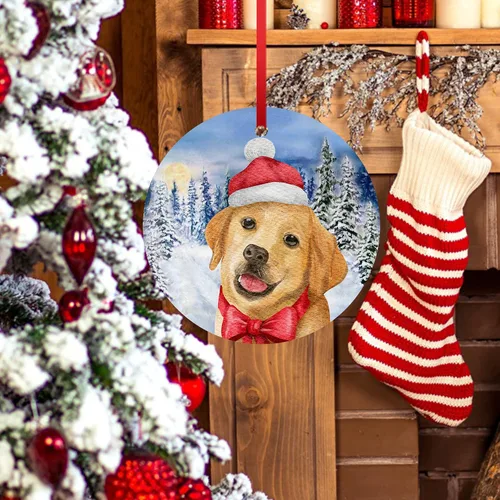 Miniatura 5 de Labrador Retriever Adorno de Navidad para perro para decoración del árbol de Navidad, copo de nieve, adorno de Navidad de invierno, adorno colgante