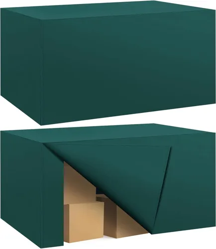 Miniatura 39 de Paquete de 2 manteles ajustados para mesa rectangular de 4 pies, 48 x 24 pulgadas, cubiertas de mesa verde manzana, tela de poliéster resistente al