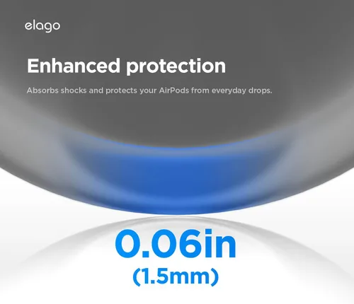 Miniatura 5 de elago Funda híbrida líquida compatible con AirPods Pro 3, protección de triple capa, cordón incluido, carga inalámbrica, resistente a los golpes