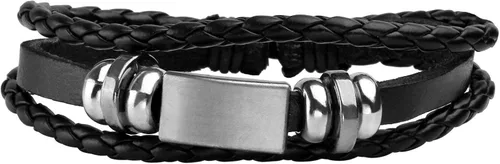 Miniatura 4 de Pulsera de piel sintética EIGSO hecha a mano para hombres estilo retro con nudo ajustable