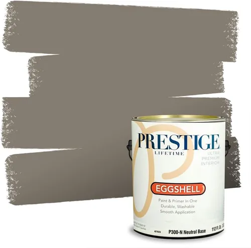 Miniatura 201 de PRESTIGE Paints - Pintura interior e imprimación en uno, 1 galón, cáscara de huevo, pimienta envejecida