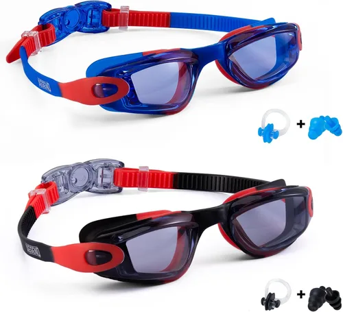 Miniatura 22 de Aegend - Gafas de natación de 2 unidades, gafas de natación para niños, niños y niñas de 3 a 14 años Azul y verde claro