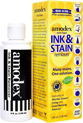 Miniatura 7 de Amodex Removedor de manchas y tinta para ropa, cuero y piel - Elimina tinta, esferográfica, rotulador, grasa y más, funciona en manchas incrustadas