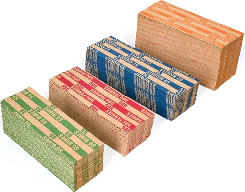 Miniatura 6 de DGBDPACK 125 Surtido de envoltorios planos para monedas, 25 centavos, 25 níquel, 25 centavos, 50 cuartos Paquete conveniente