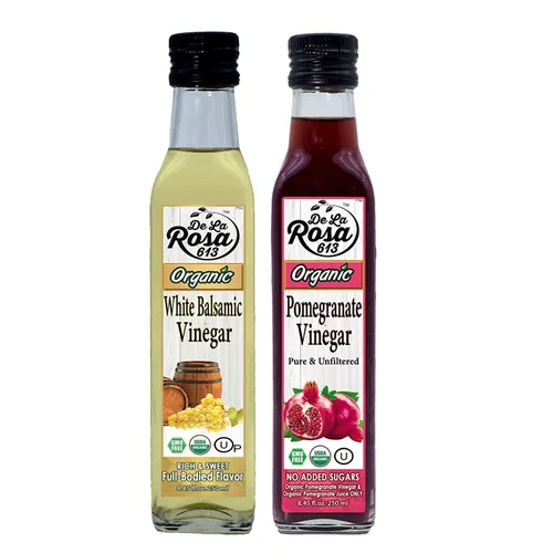 Miniatura 13 de De La Rosa - Vinagre balsámico orgánico y aceite de oliva virgen extra orgánico, 100% puro, vegano, kosher, sin OMG y sin gluten, ideal