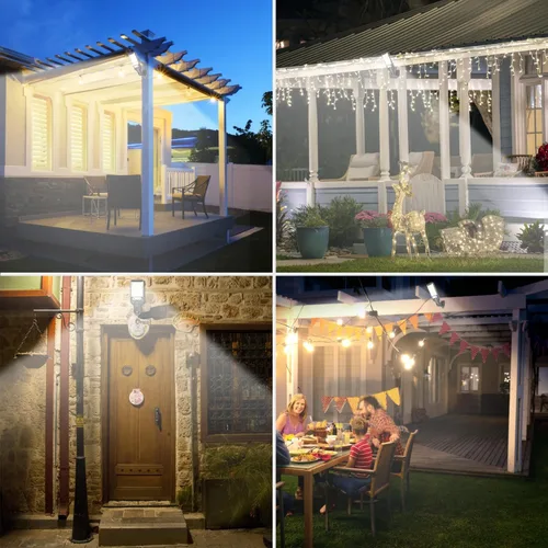 Miniatura 8 de Flumy Luces de calle para exteriores alimentadas por energía solar, 108 luces solares de movimiento al aire libre del atardecer al amanecer, control