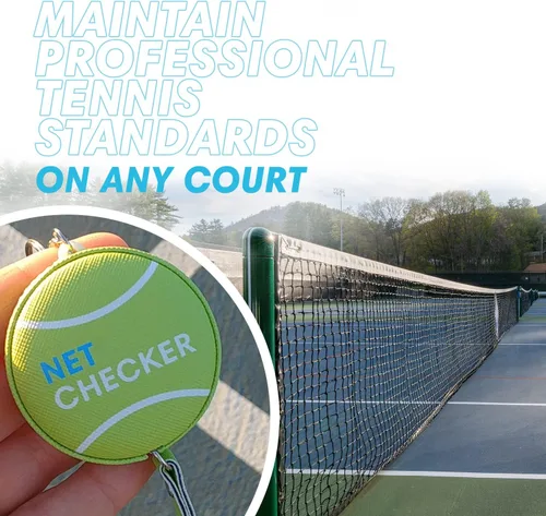 Miniatura 7 de Scoring Right Net Checker - Cinta métrica de altura de red para tenis y llavero Verde